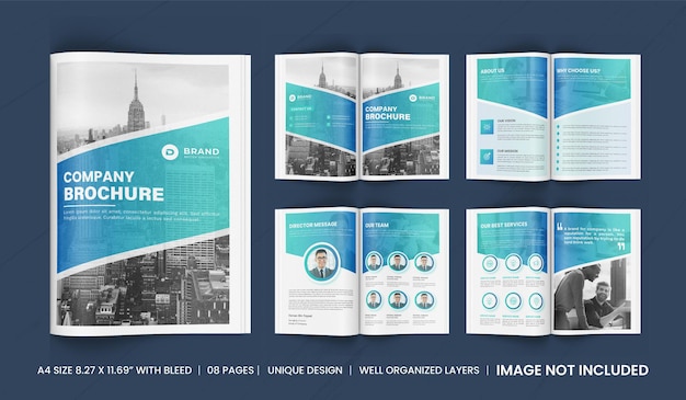 Company profile brochure template layout design Multipage brochure design