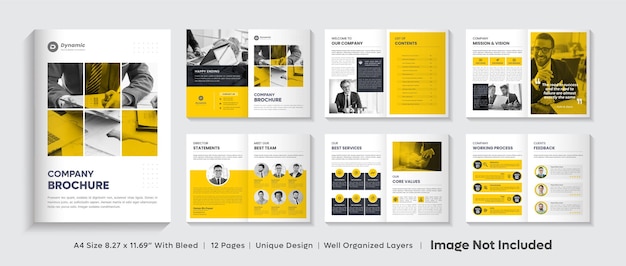 Company profile brochure template layout design or multipage brochure template design