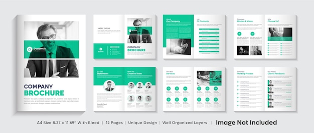 company profile brochure template layout design or multipage brochure template design