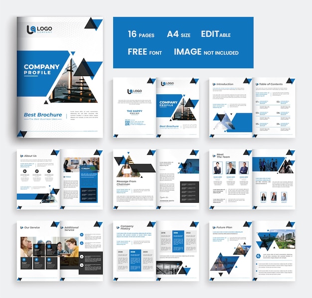 Company profile brochure template layout design and multipage business brochure template