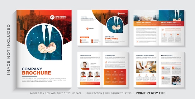 Company profile brochure template or multipage brochure design