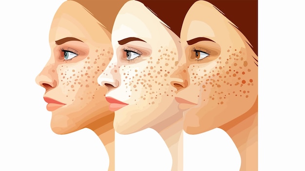 Comparison of Freckles and Melasma on Skin of Woman