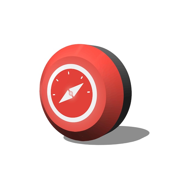 Compass 3d Icon Flat Vector Design Illustration