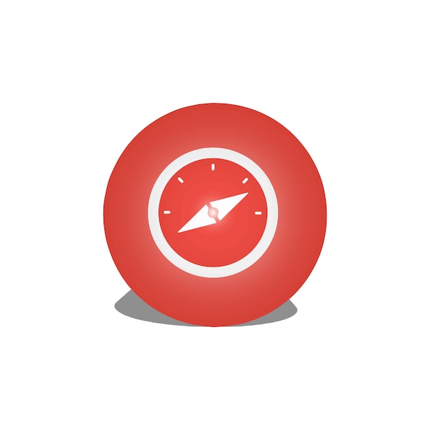 Compass 3d Icon Flat Vector Design Illustration