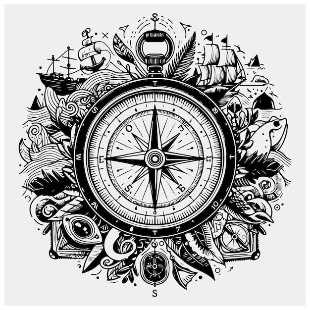 Vector compass icon stock illustration