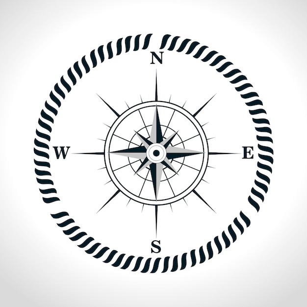 Vector compass symbol retro icon 