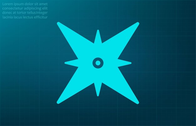 Compass symbol vector illustration on blue background Eps 10