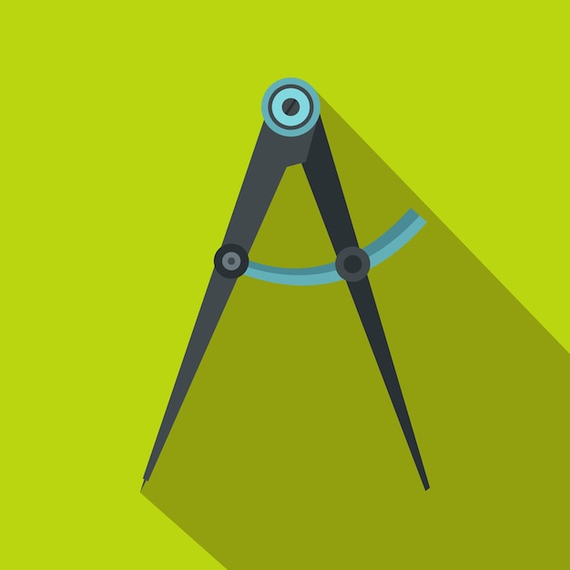 Compass tool icon in flat style on a green background