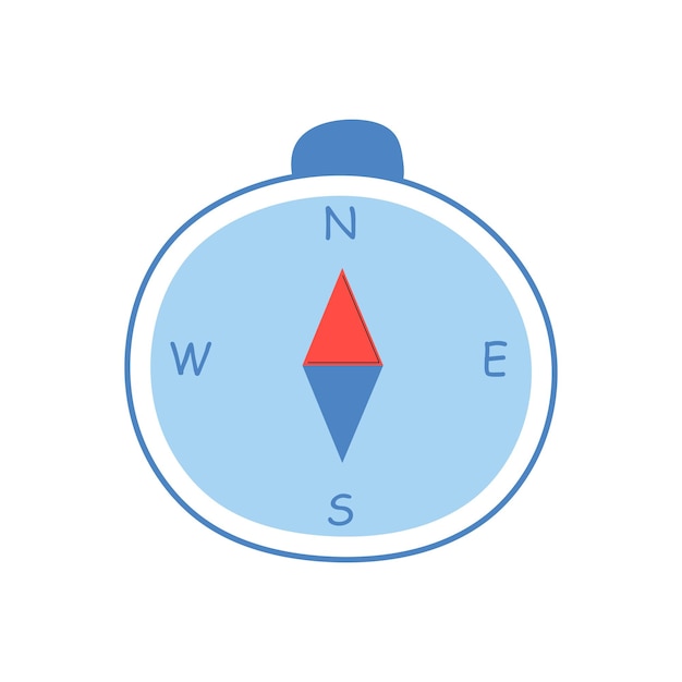 Compass vector flat Illustration Camping equipment