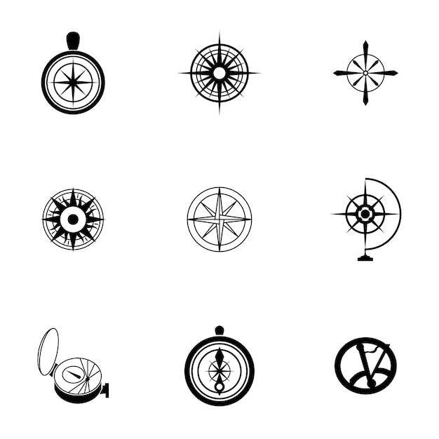 Compass vector. Simple compass illustration, editable elements, can be used in logo design