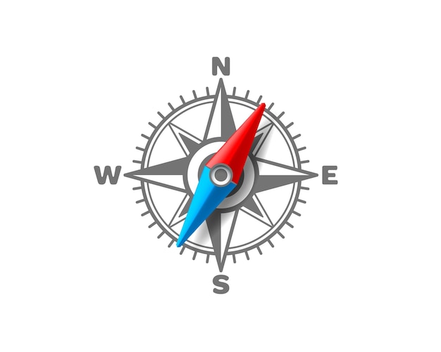 Compass on a white background arrow navigation Vector