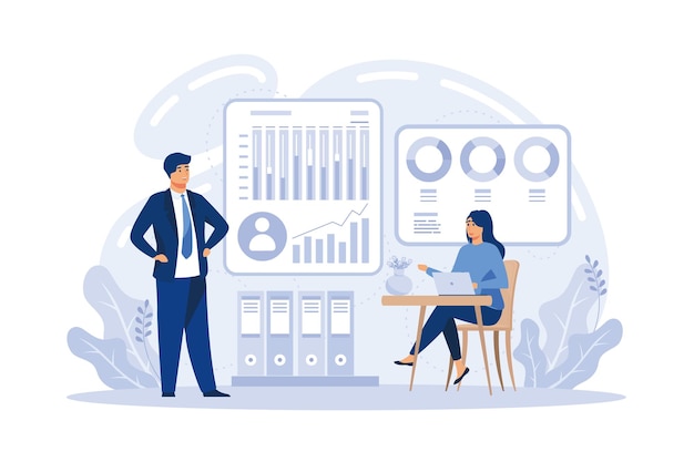 Competitor analysis concept Market research a business strategy development Chart graphdate diagram