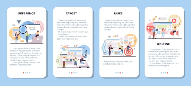 Competitor analysis mobile application banner set