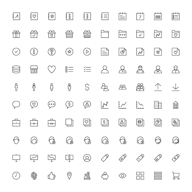 Complete Set of 100 Business Icon