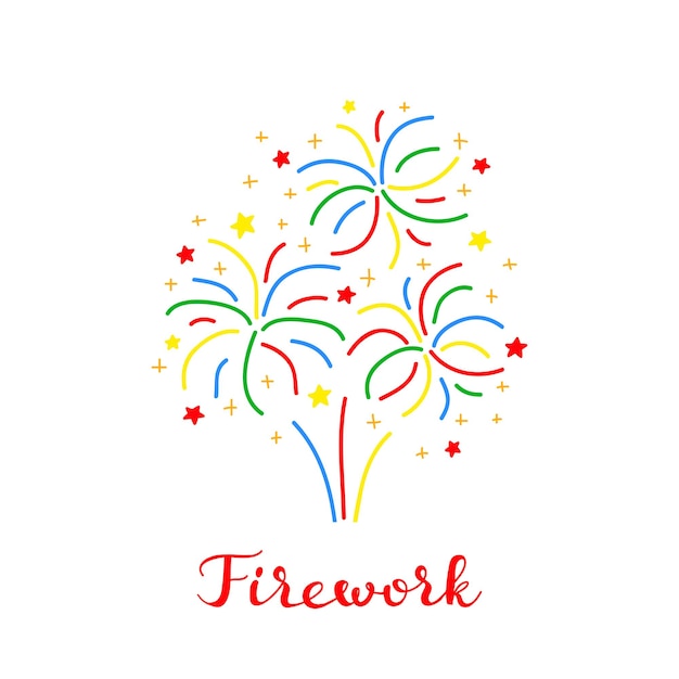 Composition of doodle fireworks