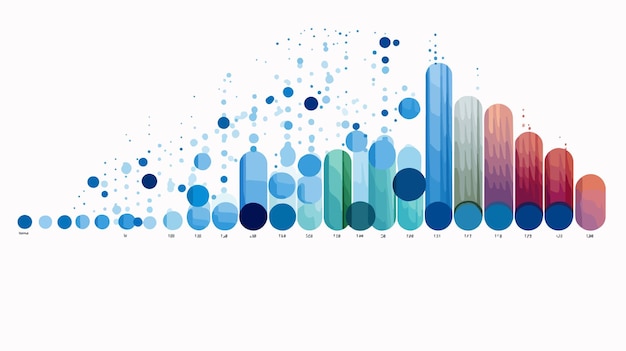 Vector composition of filled circles in sales chart