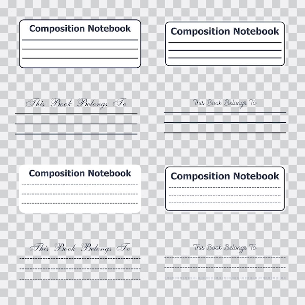 Composition notebook this book belongs to notebook name template journal name template