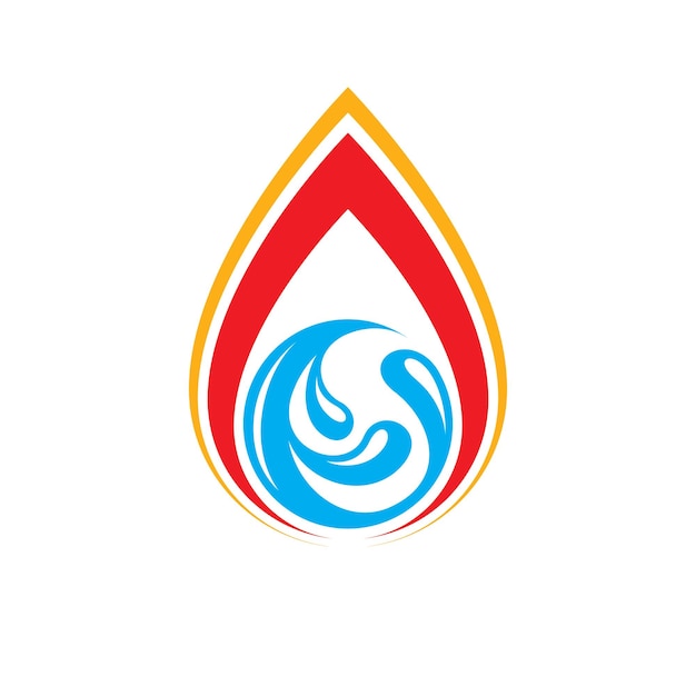 Composition of water and fire elements, nature power.