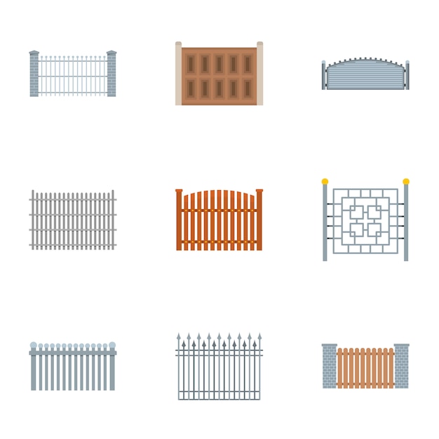 Compound icon set, flat style