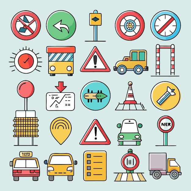 Vector comprehensive guide to traffic signs and road symbols illustrated