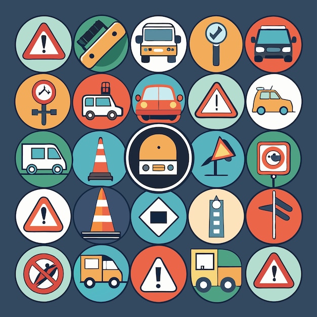 Vector comprehensive guide to traffic signs and road symbols illustrated