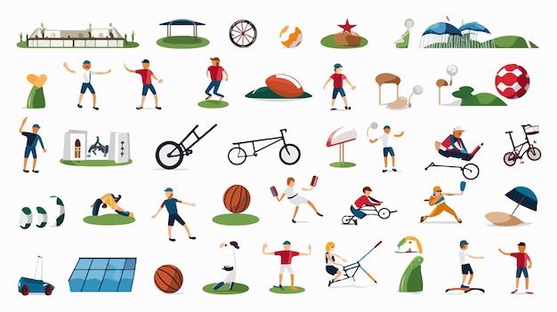 Comprehensive Sports Icons Set for Various Sports Activities