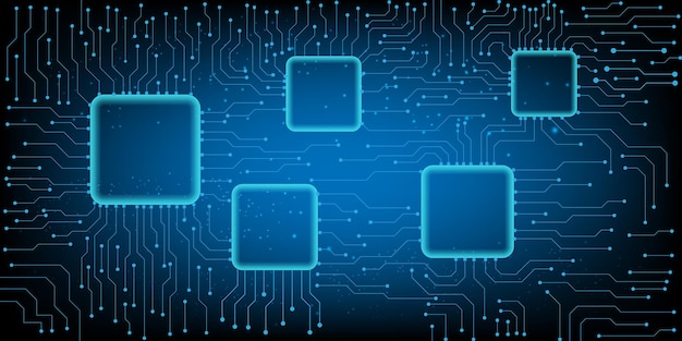 Computer chip Electronic circuit board vector for technology and finance concept and education