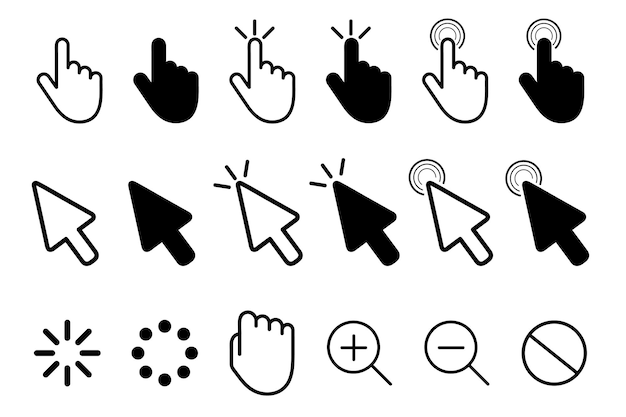 computer cursor click icon vector