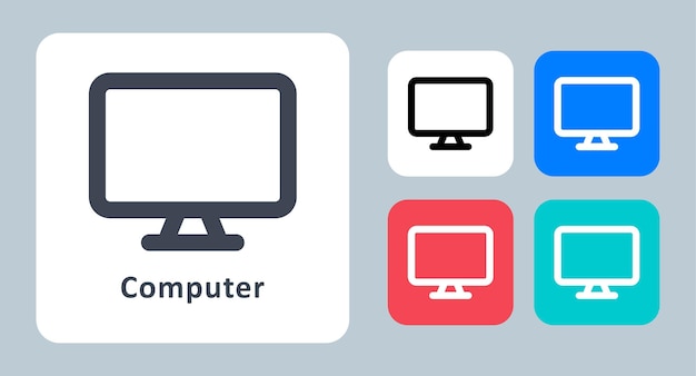 Computer icon vector illustration line outline icons