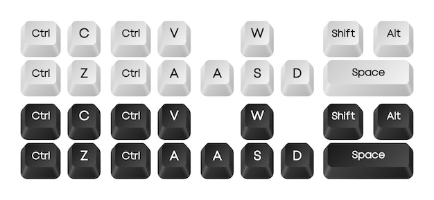 Computer key combinations Set of key combinations Command set icons Computer keyboard button