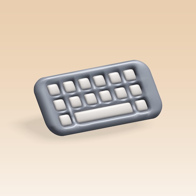 Computer keyboard 3d icon qwerty keyboard 3d illustration