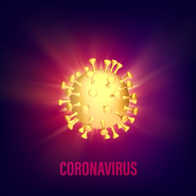 Computer model of Covid-19 as illustration of fast growing global pandemic.