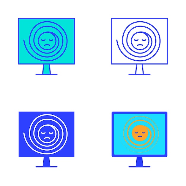 Computer monitor with sad smiley icon