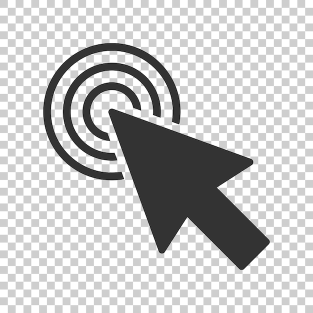 Computer mouse cursor icon in flat style Arrow cursor vector illustration on isolated background Mouse aim business concept