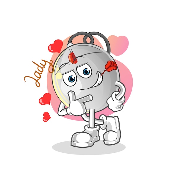 Computer mouse flirting illustration. character vector