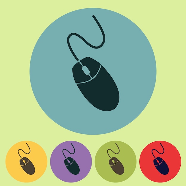 Computer mouse icon vector illustration Flat design style