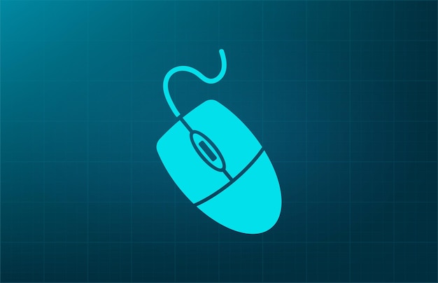 Computer mouse symbol Vector illustration on blue background Eps 10