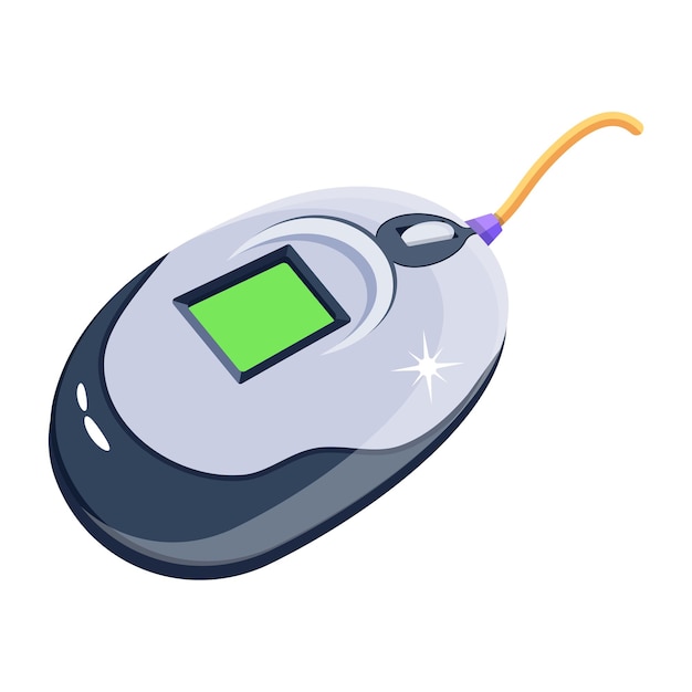 A computer mouse with a green screen on it.