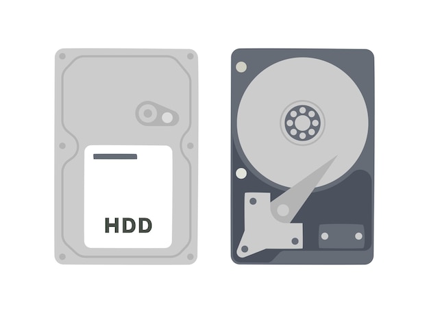 Vector computer parts hdd hard disk