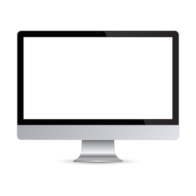 Computer screen display isolated on white 