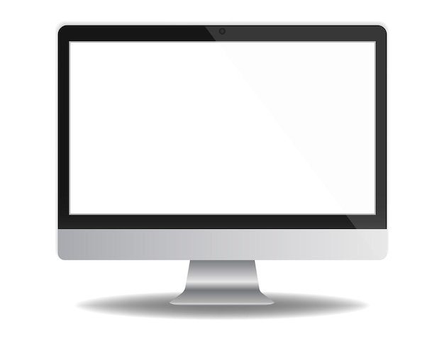 Computer screen realistic mockup Vector isolated pc monitor on white background