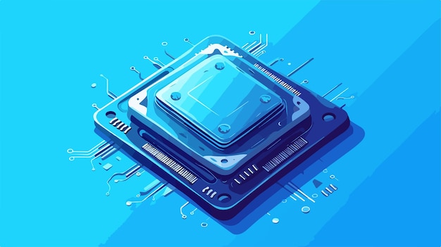 Vector a computer screen with a blue background and a blue background with a square on the bottom