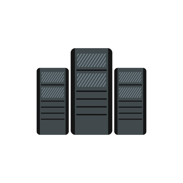 Computer system units icon in flat style on a white background