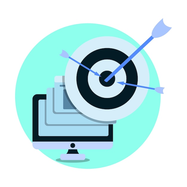 computer target flat design template online target business target arrow