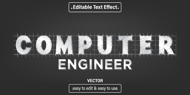 Computer text effect, editable text style