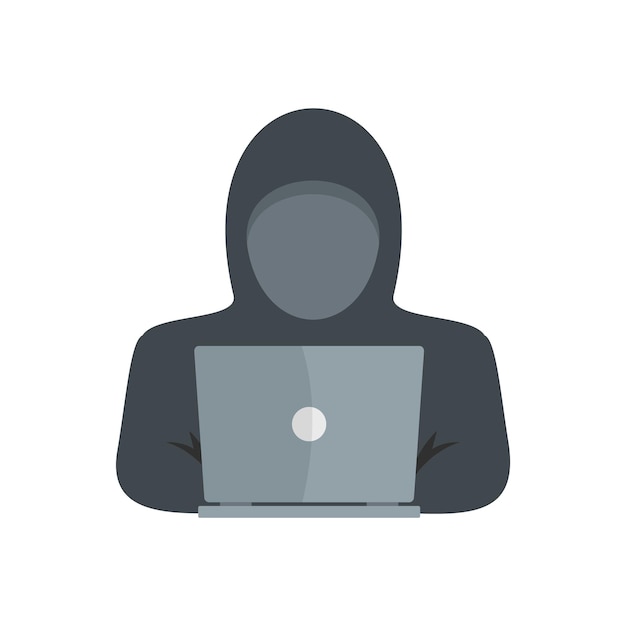 Computer thief icon Flat illustration of computer thief vector icon for web