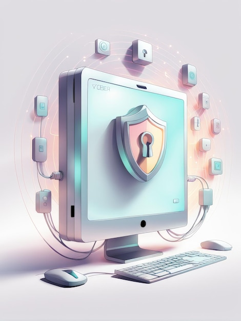 computer virus protection concept 3d rendering