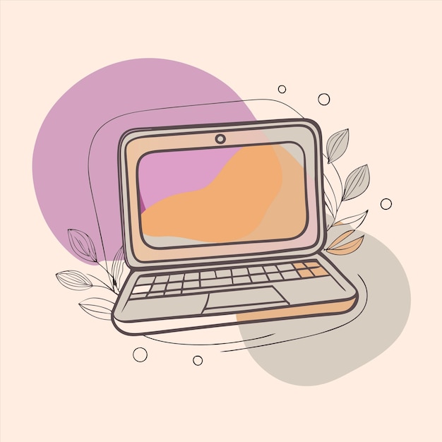 a computer with a pink background and a purple and pink background