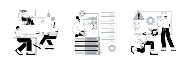 Computers and software abstract concept vector illustrations