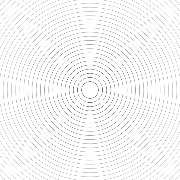 Concentric linear circles, neutral round element. Halftone outline element